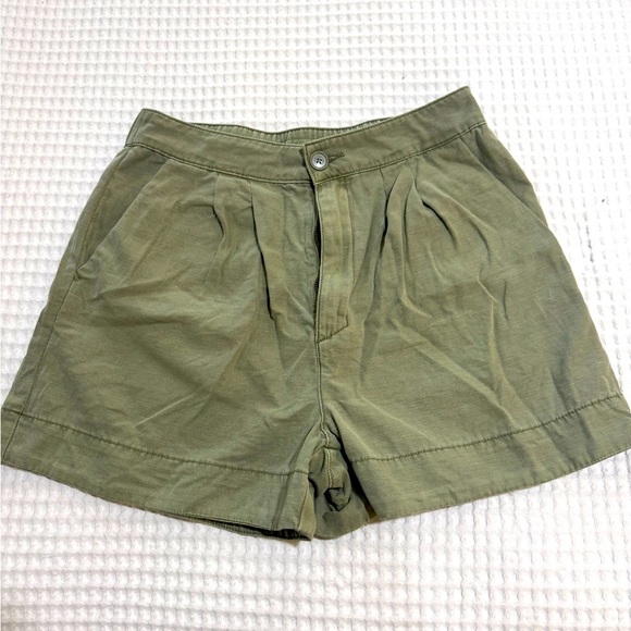 JOIE Womens Shorts Small Green Linen Blend High Rise Summer Casual - Picture 1 of 5